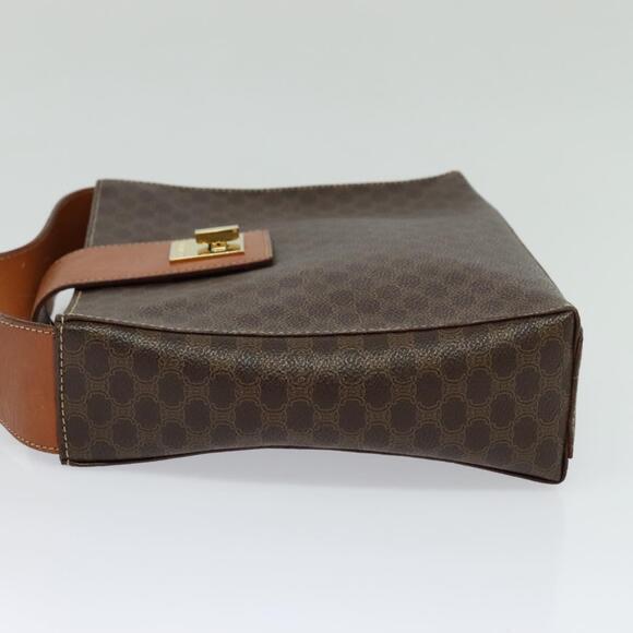 CELINE Macadam Canvas Shoulder Bag Pvc Leather Brown Gold - Picture 4 of 13